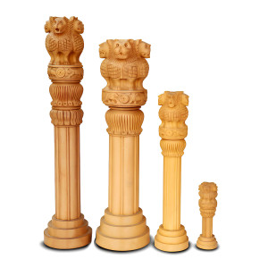 Karnataka Handcrafted Wooden Ashoka Pillar